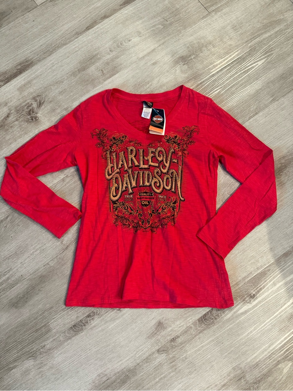 Harley Davidson Y2K Rhinestoned Dead Stock Long Sleeve Size Small